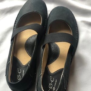 BOC Born Concept Womens Leather Slip On Shoes Size 7M  Black Walk